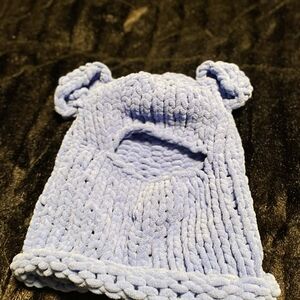 Cozy Blue Knit Bear Hat for Kids